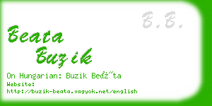 beata buzik business card